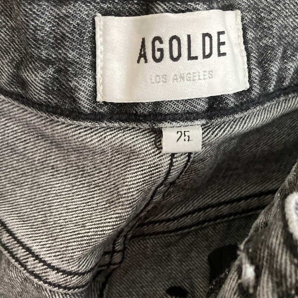 Agolde Distressed Gray Jeans - Picture 6 of 9